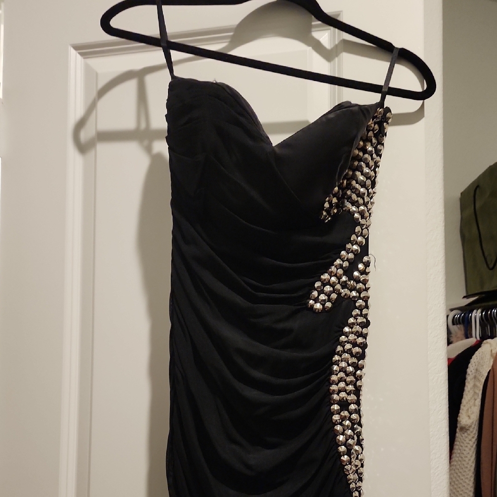 Bebe Black Bodycon Dress Sweetheart Neckline